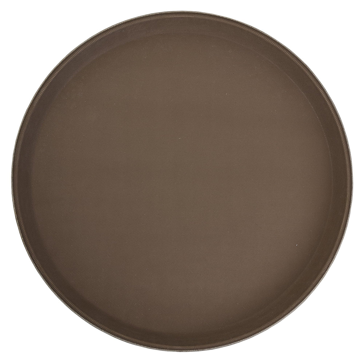 Winco 16" Brown Round Fiberglass Glass Tray 15.9"