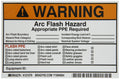 Brady 121079 Write-On Arc Flash Labels (Warning)