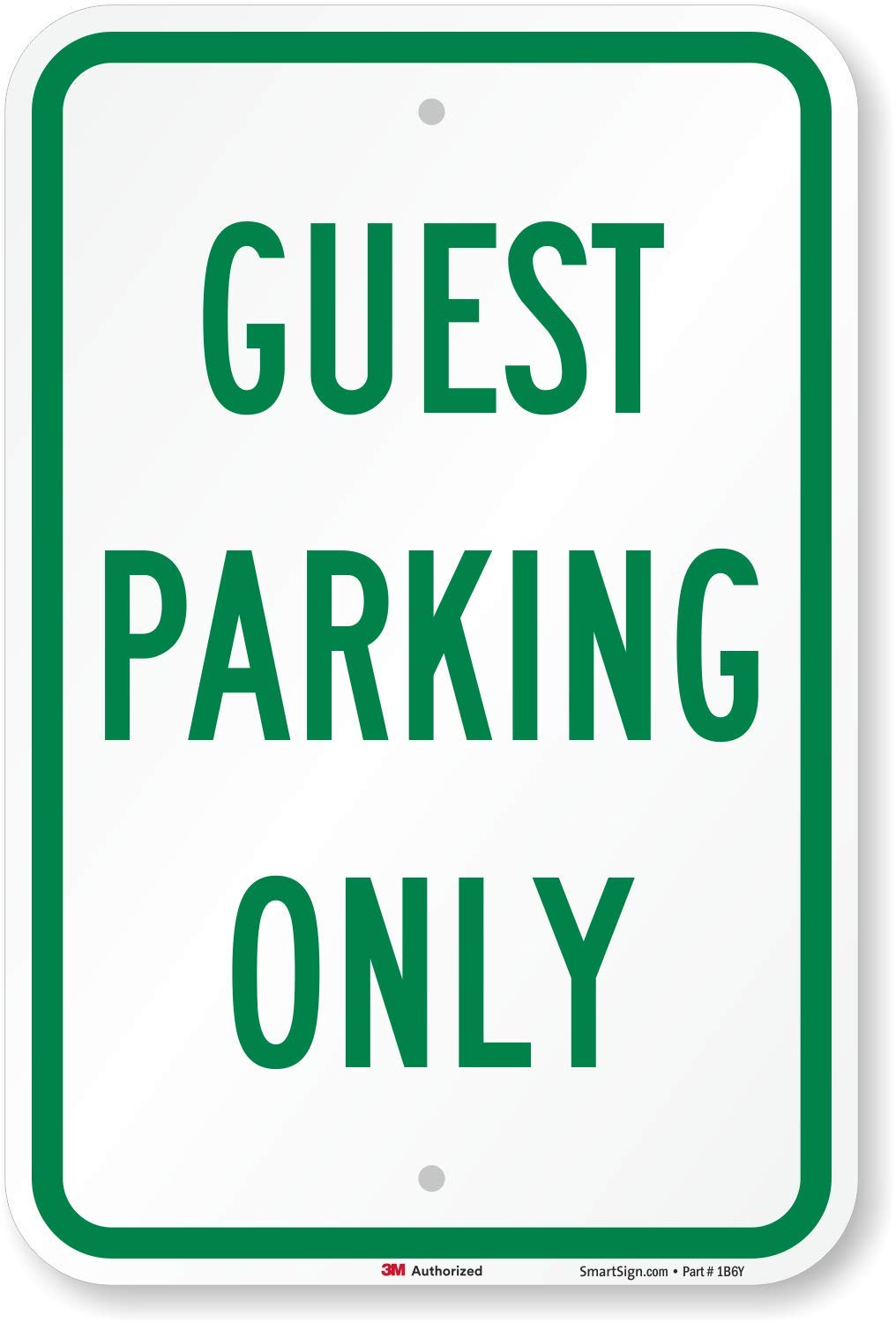SmartSign “Guest Parking Only” Sign | 12" x 18" 3M Diamond Grade Reflective Aluminum 18" x 12"