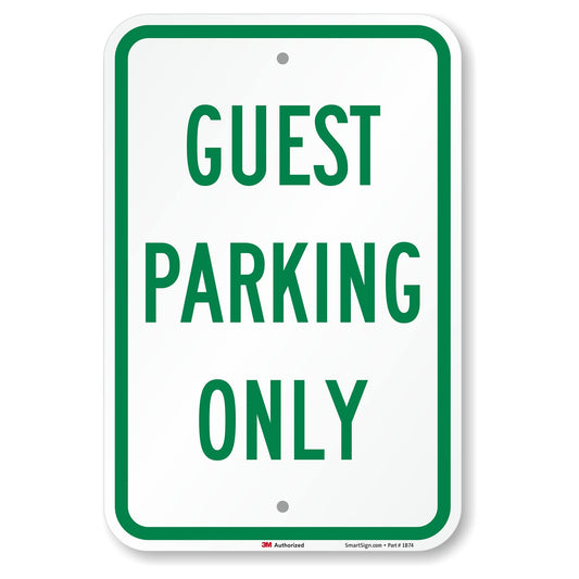 SmartSign "Guest Parking Only" Sign | 12" x 18" 3M Engineer Grade Reflective Aluminum