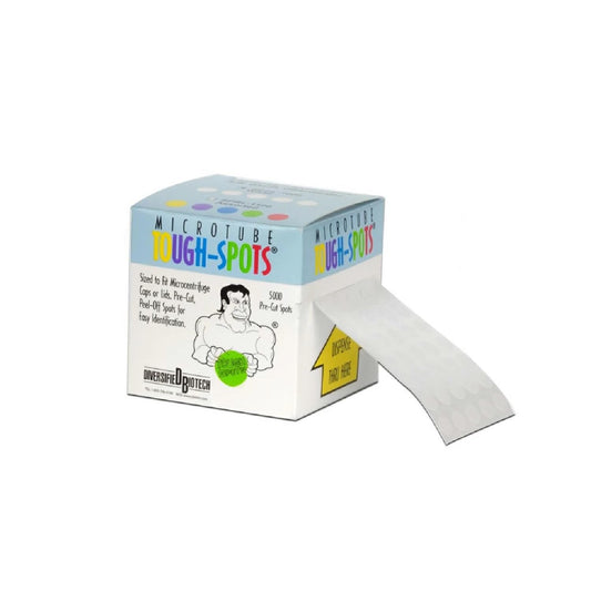 Tough-Spots SPOT-2000 Polyvinyl Laser Label, 1/2" Diameter, White (Pack of 3840)