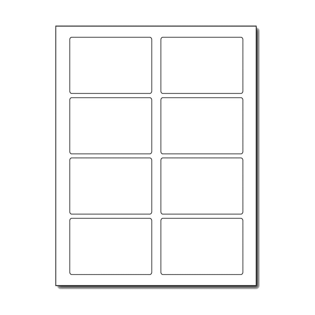 White Name Tag Labels 3 3/8" x 2 1/3" Permanent Adhesive - 800 Labels 3 3/8" x 2 1/3"
