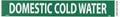 NMC A1085G Pipe Marker, Legend "Domestic Cold Water" 1.25 inches letter size