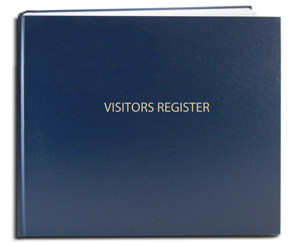 BookFactory Visitor Log Book Register, Blue, Hardbound, 120 Pages
