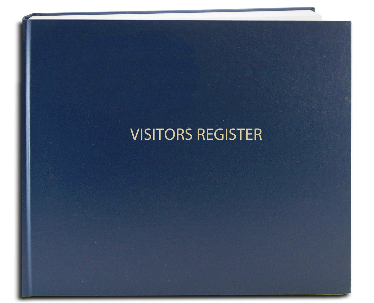 BookFactory Visitor Log Book Register, Blue, Hardbound, 120 Pages