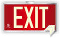 Photoluminescent Exit Sign Red - Framed Flag/Ceiling Mount. Code Approved UL 924/IBC/NFPA 101 (Directional Arrows Included)