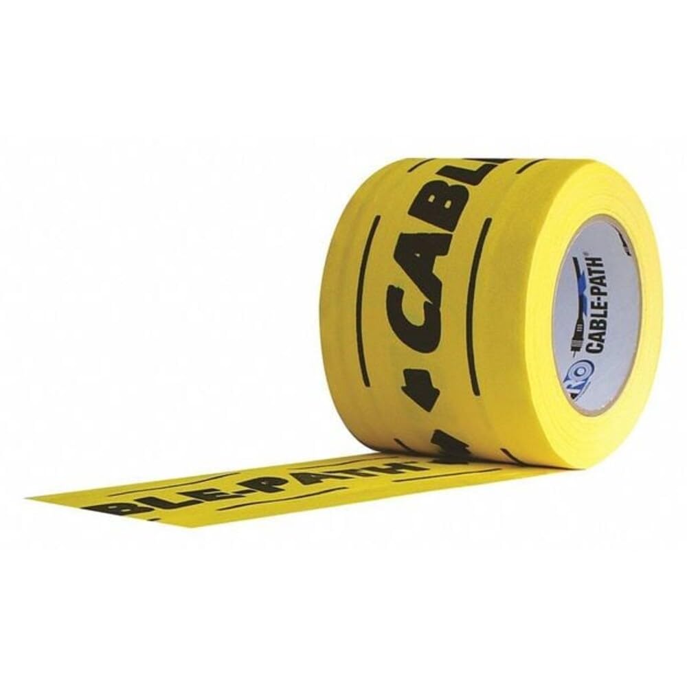 Pro Protapes Gaffer's Tape, Black/Yellow, 30 yd L, 4 in W Cable Path - 1 Each