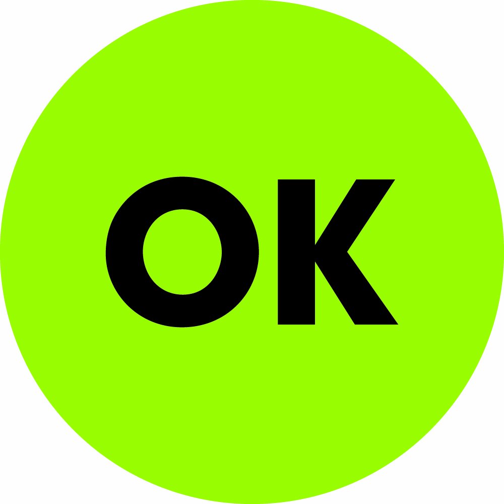 Tape Logic 2' Circle Label, 'OK', Fluorescent Green, Roll of 500 Stickers, for Inventory Control and Warehouse Organization 2" Circle