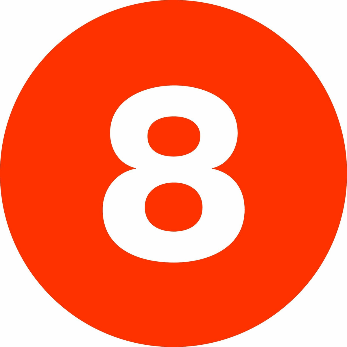 Tape Logic DL6776 Number Circle Label, Legend "8", 2" Diameter, Orange (Roll of 500) 8