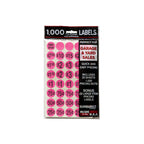 Sunburst Systems 7035 pink pricemarker labels, 1,000 pre-printed garage sale stickers, ideal for pricing items.