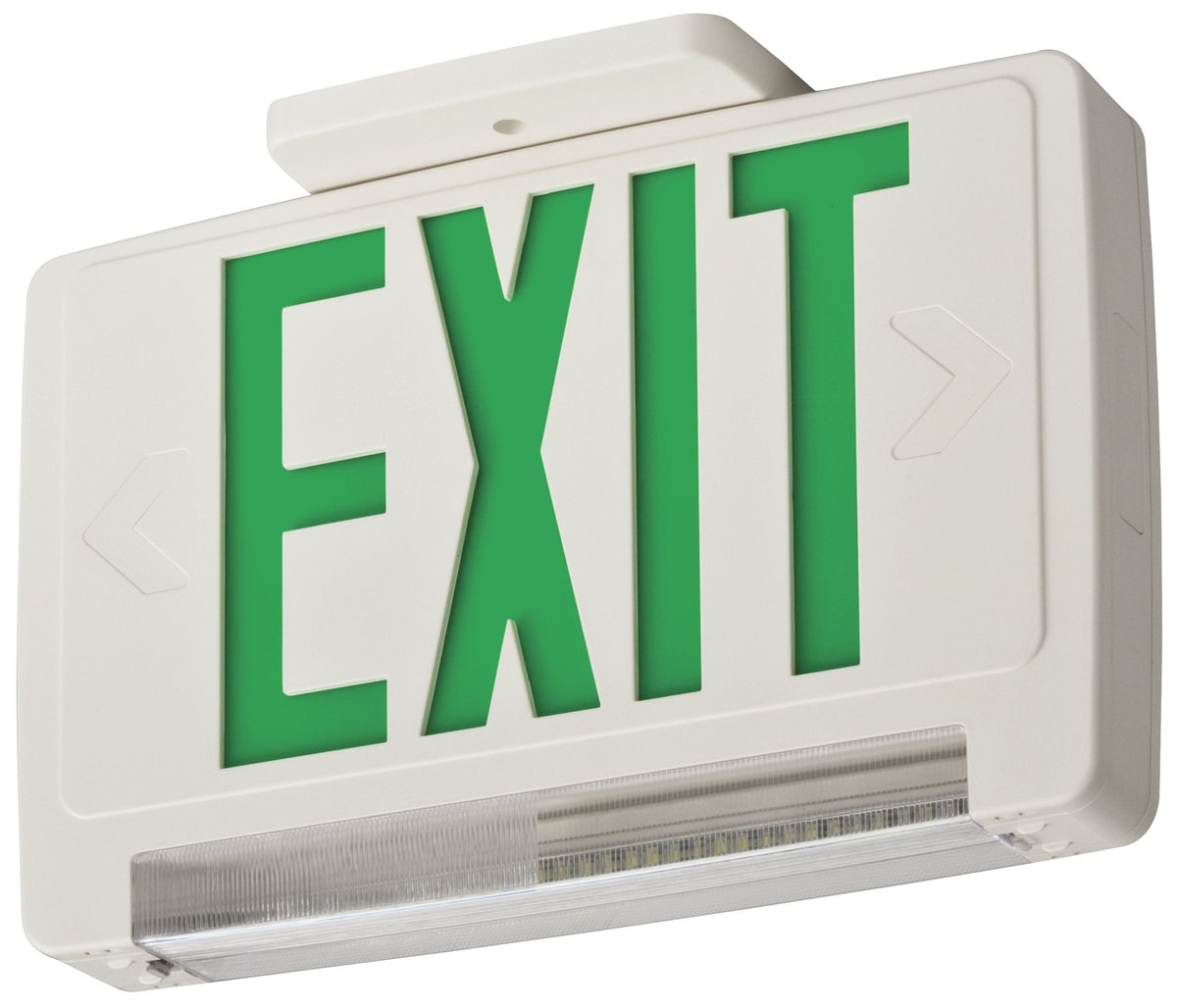 Lithonia Lighting ECBG LED M6 LED Exit and Emergency Light Bar Combo Fixture with Back Up Battery, Green Letters 1 LED Light bar High Output Battery