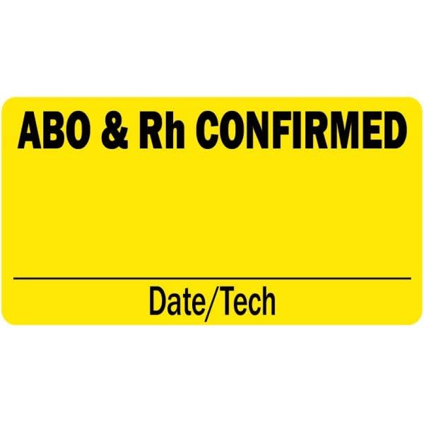 ABO and Rh confirmed medical record labels by Labelvalue, featuring clear medical information and barcode on white labels.