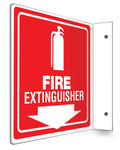 AccuformNMC Fire Extinguisher 90D Projection Sign 90 Degree Projection