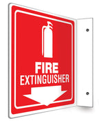 AccuformNMC Fire Extinguisher 90D Projection Sign 90 Degree Projection