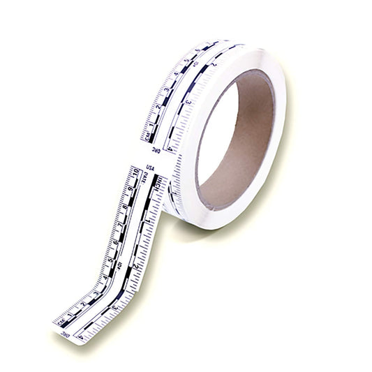 Ruler – Adhesive Backed Decal on a Roll – Fractional/Metric – 4 Inch (10 Centimeter) Long – Left to Right – 200 per Roll – White