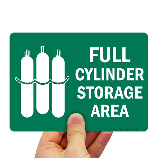 SmartSign "Full Cylinder Storage Area" Label | 5" x 7" Laminated Vinyl Durable Non-Reflective Decal 5" x 7"