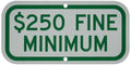 SmartSign "$250 Fine Minimum" Handicap Parking Sign | 6" x 12" 3M Engineer Grade Reflective Aluminum 6" x 12"