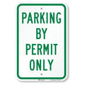 "Parking By Permit Only" Sign By SmartSign | 12" x 18" 3M Engineer Grade Reflective Aluminum