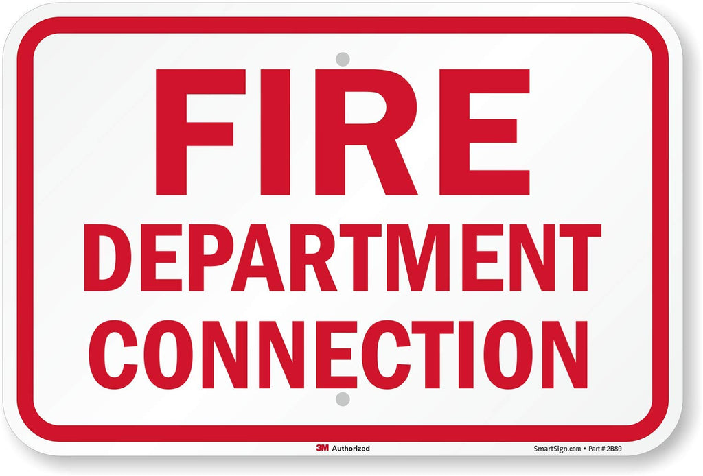 SmartSign "Fire Department Connection" Sign | 12" x 18" 3M Engineer Grade Reflective Aluminum