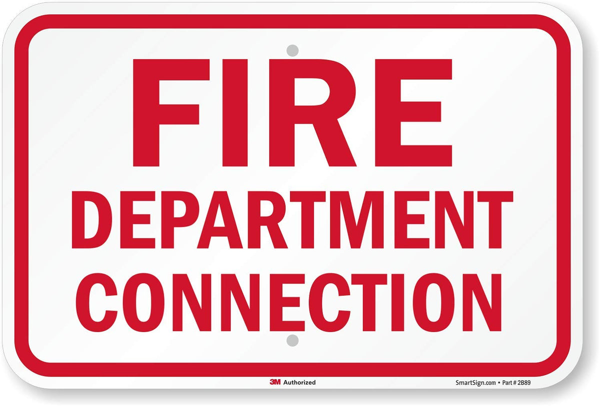 SmartSign "Fire Department Connection" Sign | 12" x 18" 3M Engineer Grade Reflective Aluminum