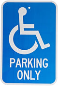 SmartSign - K-1437-HI-12x18 Handicap Parking Only Sign By | 12" x 18" 3M High Intensity Grade Reflective Aluminum HI Reflective