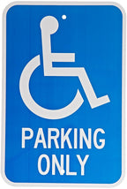 SmartSign - K-1437-HI-12x18 Handicap Parking Only Sign By | 12" x 18" 3M High Intensity Grade Reflective Aluminum HI Reflective