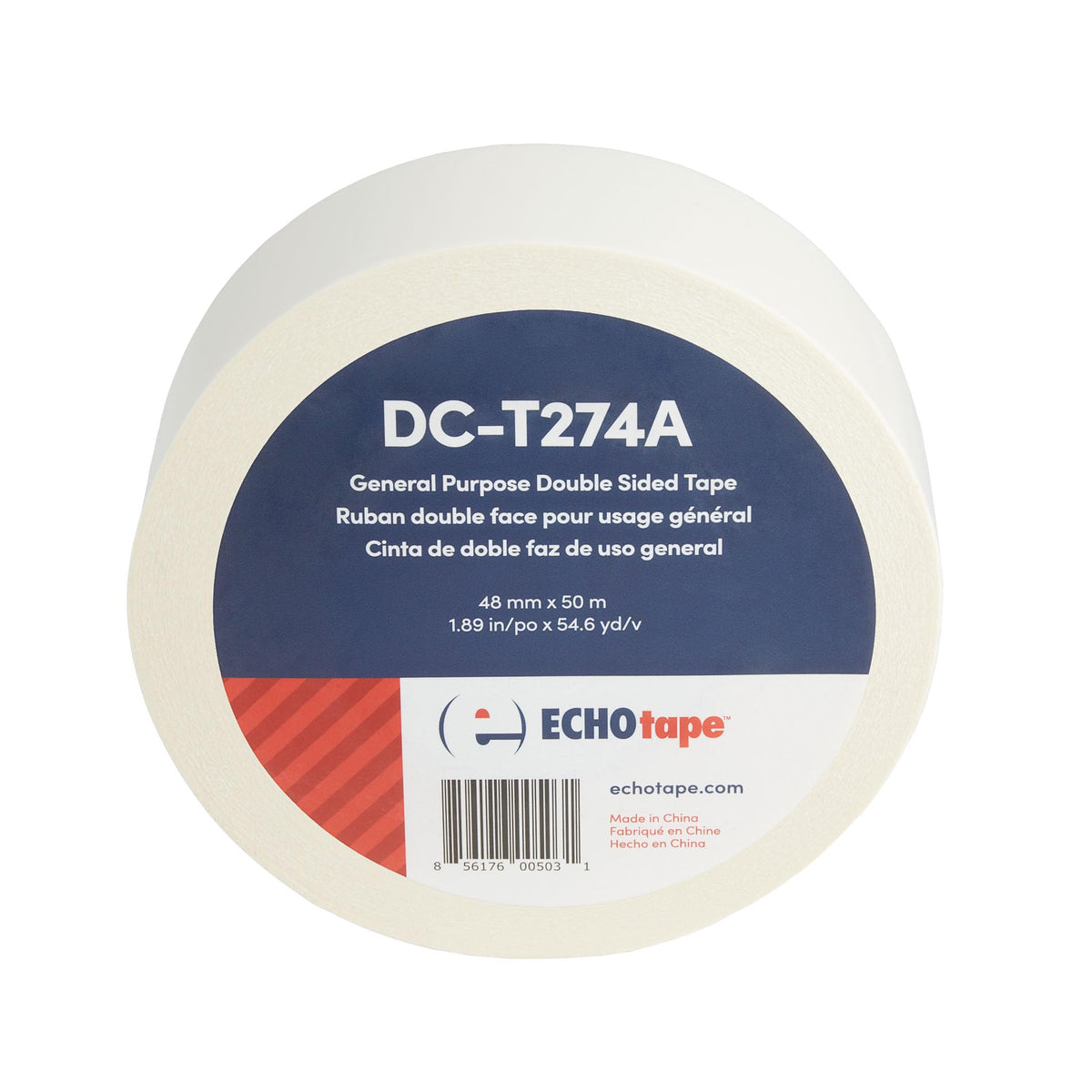 ECHOtape DC-T274A General Purpose Frosted Clear Double Sided Tape for Mounting & Bonding | Double Sided Tape for General Purpose Bonding | Thin Adhesive Tape, 1.89 in x 54.6 yds 1.89 in x 54.6 yds / 48mm x 50m