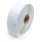 White 1"x1.5" LabelValue library book spine labels for Dymo LabelWriter 450 series, 750 labels per roll, all-purpose library labels.