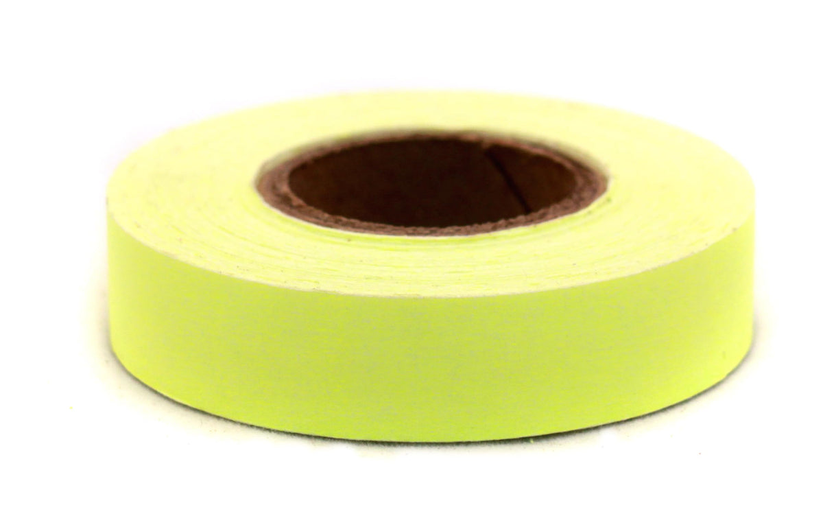 ChromaLabel 0.50-inch fluorescent yellow color-coding tape roll, 500 inches long, used for labeling and organization.