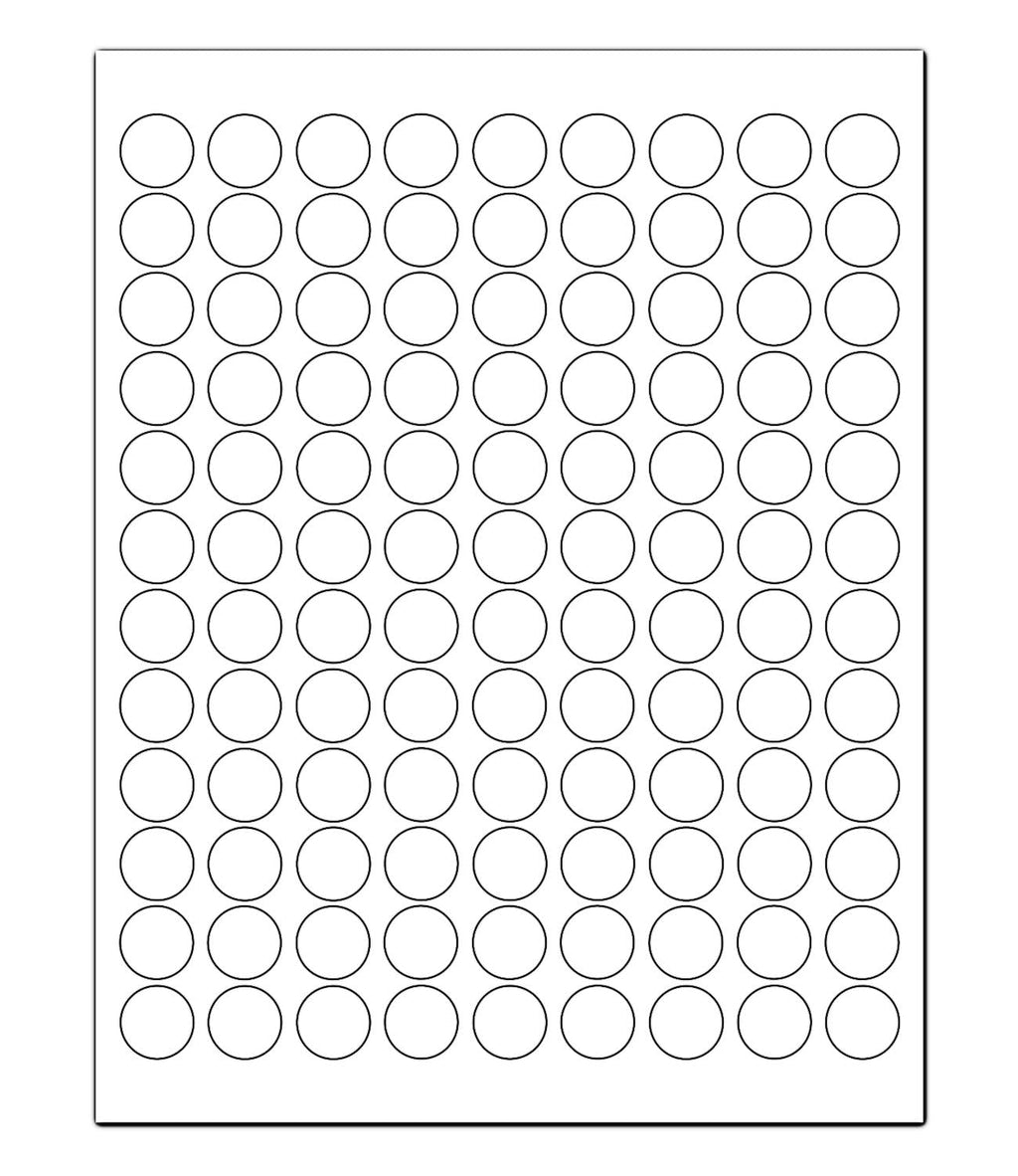 ChromaLabel 0.75-inch round printable labels for laser and inkjet printers, white, 2700 stickers per pack with 108 dots per sheet.