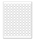 ChromaLabel 0.75-inch round printable labels for laser and inkjet printers, white, 2700 stickers per pack with 108 dots per sheet.