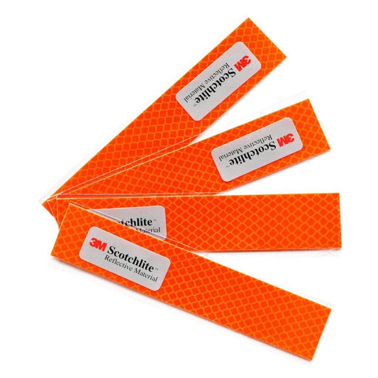 Salzmann Reflective Diamond Grade Sticker | Waterproof, All-Weather Reflective Stickers | Made with 3M Diamond Grade | Ideal for Cars, mailboxes, Garage Doors, etc. | Pack of 4 Orange