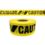 Reinforced Barricade Tape, 3 in x 500 ft, Caution/Cuidado, Yellow
