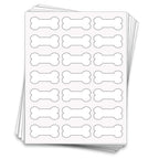 105 Dog Bone Shaped Printable Labels, 2.4 x 1.1 inches 105 Labels Uncoated White