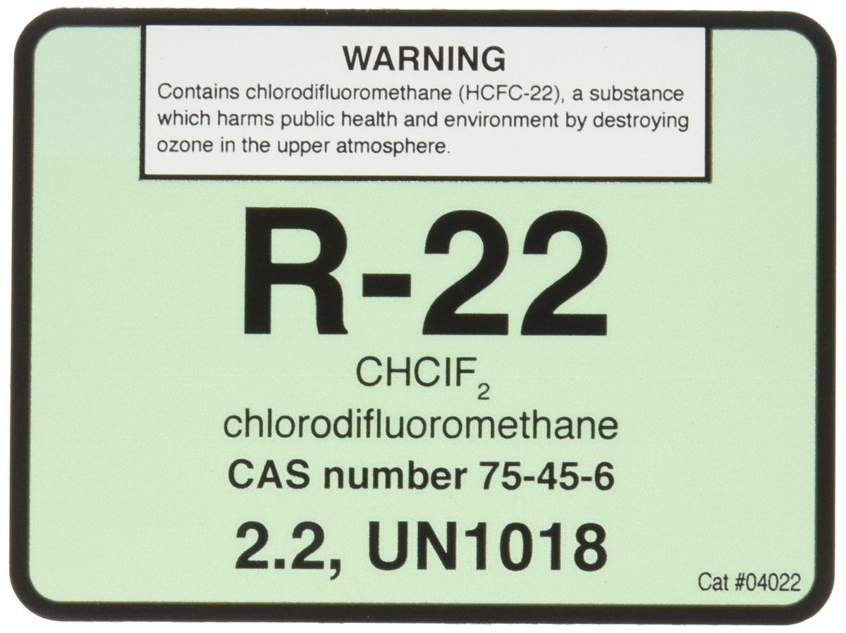 Diversitech R-22 Cylinder Tank Labels (04022), 3 * 4 inches