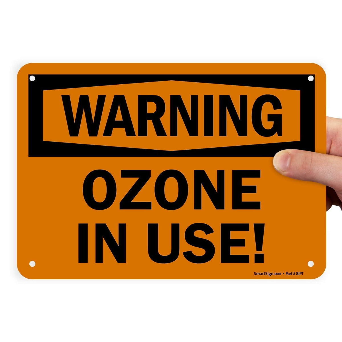 SmartSign - S-8754-PL-10 "Warning - Ozone in Use!" Sign | 7" x 10" Plastic