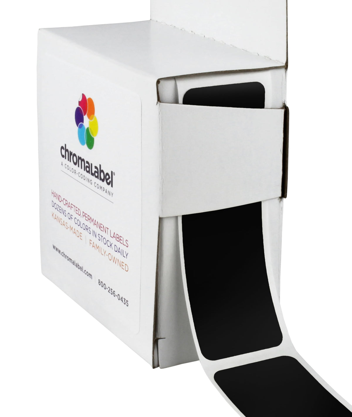 ChromaLabel 1 x 3 Inch Black Rectangle Labels, 250/Box 1" x 3"