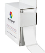 White ChromaLabel 1 x 3 inch all-purpose permanent color code rectangle labels, 250 per dispenser box.