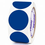 ChromaLabel 2 Inch Round Dark Blue Dot Stickers, 500/Roll 2"