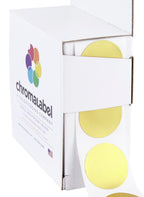ChromaLabel 1-inch round metallic gold color-coding label stickers, permanent adhesive, 1000 per dispenser box
