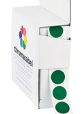 ChromaLabel forest green round color-coding labels, 0.50 inch dot stickers, permanent adhesive, 1000 per dispenser box