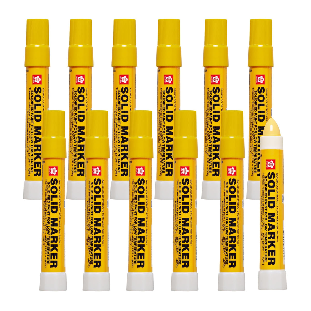 Sakura Solidified Paint Low Temp Marker, Non-Toxic, Yellow, 12 Count