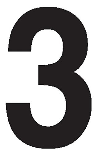 Labelmaster NUMBER3R "Number 3" Labels, 3 1/2", Clear Vinyl (Pack of 50)