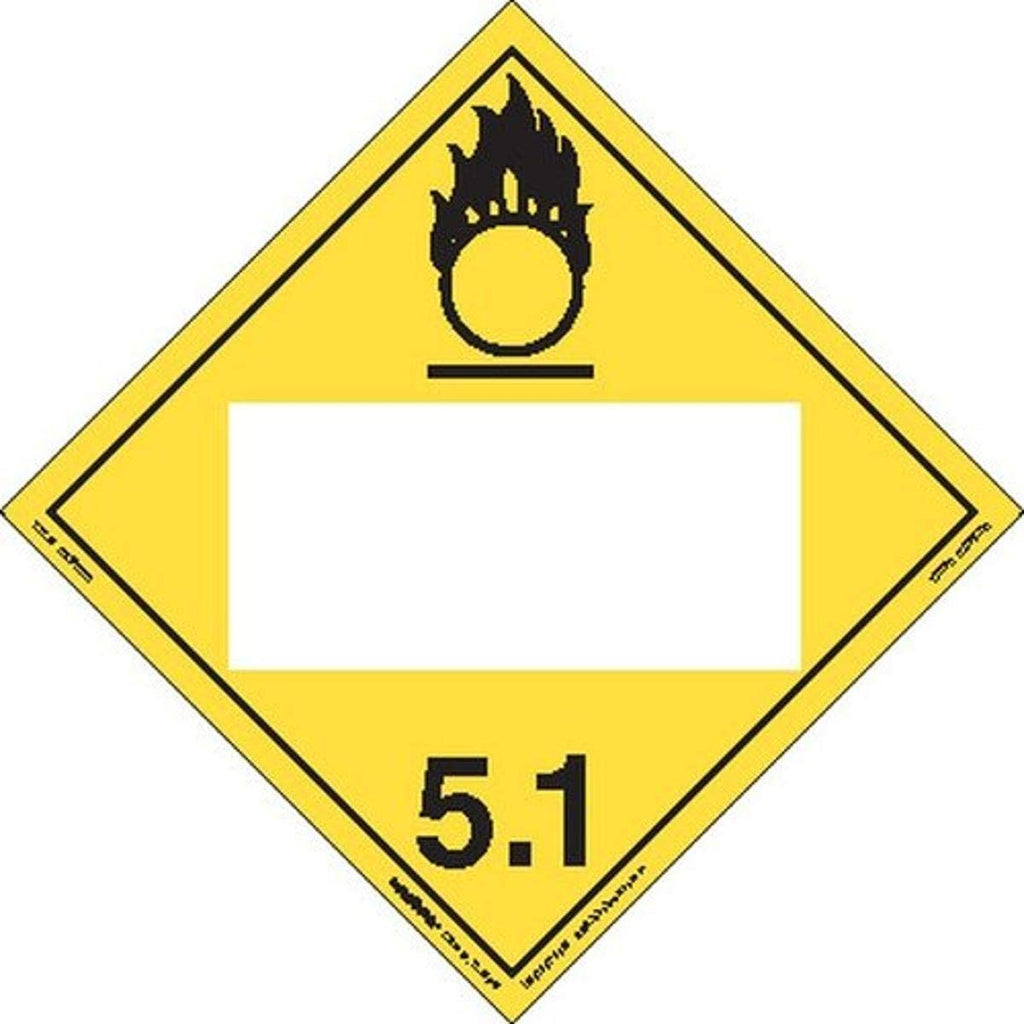 Labelmaster ZEZ6B Oxidizer Hazmat Placard, Blank, E-Z Removable Vinyl (Pack of 25)