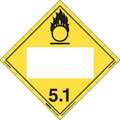 Labelmaster ZEZ6B Oxidizer Hazmat Placard, Blank, E-Z Removable Vinyl (Pack of 25)