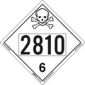 Labelmaster ZEZ52810 UN 2810 Toxic/Poison Hazmat Placard, E-Z Removable Vinyl (Pack of 25)