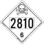 Labelmaster ZEZ52810 UN 2810 Toxic/Poison Hazmat Placard, E-Z Removable Vinyl (Pack of 25)