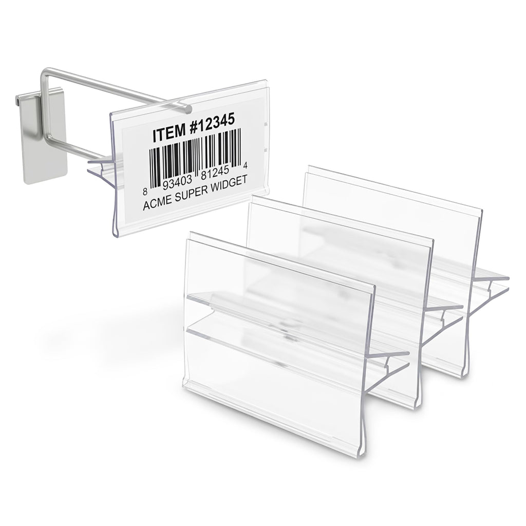 25 Pack Label Holder for Scan Plates on Display Hooks, Data-Tag Label Holders by Clip Strip