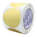 ChromaLabel 3-inch round metallic gold color-coding label stickers with permanent adhesive, 500 per roll for organization.