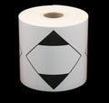 ChromaLabel 4x4 inch Ground ORM-D shipping labels on a roll, industrial labels for safe package handling, 250 labels per roll